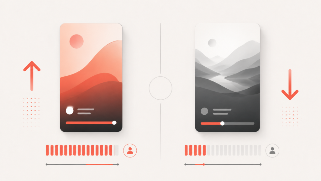 Infografica editoriale pulita formato 16 sfondo chiaro neutro un solo colore d'accento tipografia sans-serif moderna